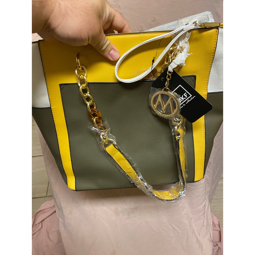 MKF Rochelle Women's Tote Bag Wristlet Bag Set, Handbag by Mia K.- Mustard Olive
